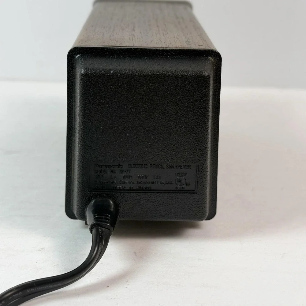 Vintage Panasonic Electric Pencil Sharpener Auto Stop Woodgrain KP-77 Japan